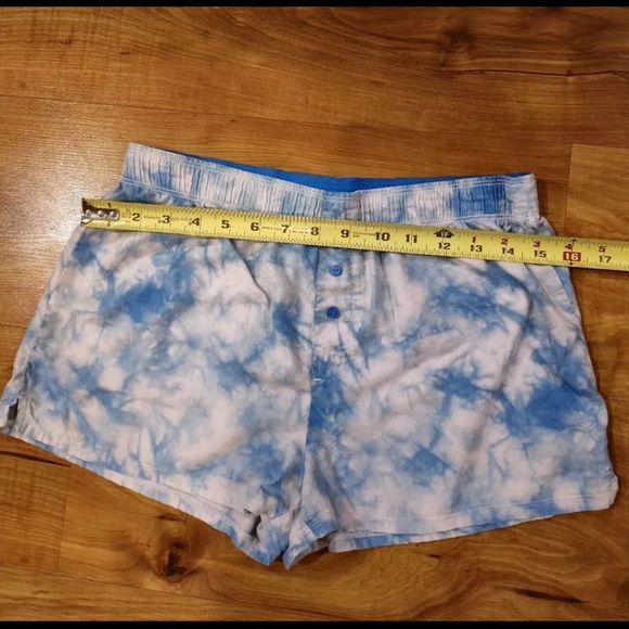 Victoria’s Secret PINK Foldover Sleep Boxer Shorts Tie Dye Logo XS - Picture 2 of 5